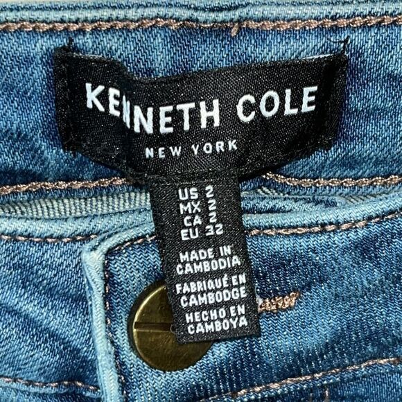 Kenneth Cole High Rise Distressed Raw Hem Boyfriend Jeans Size 2 - Picture 5 of 10